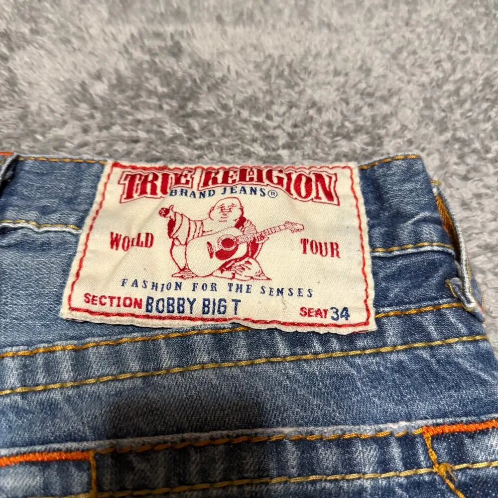 True Religion Jeans Mens 28 (31x29) Bobby Big T Made in USA Contrast Stitch